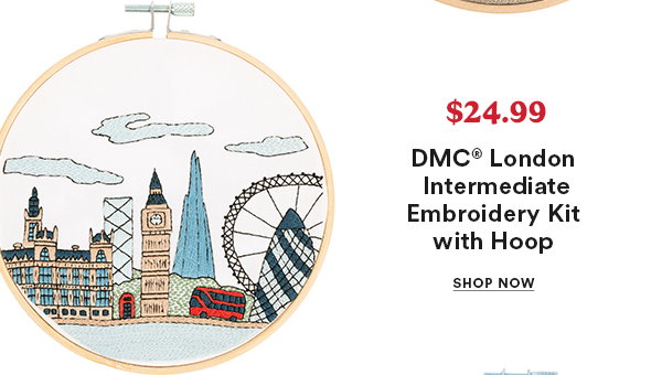 $24.99 DMC® London Intermediate Embroidery Kit with Hoop Shop Now
