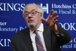 Former House Financial Services Committee Chairman Barney Frank (D-MA) participates in a panel discussion at the Brookings Institution March 2, 2015 in Washington, DC.
