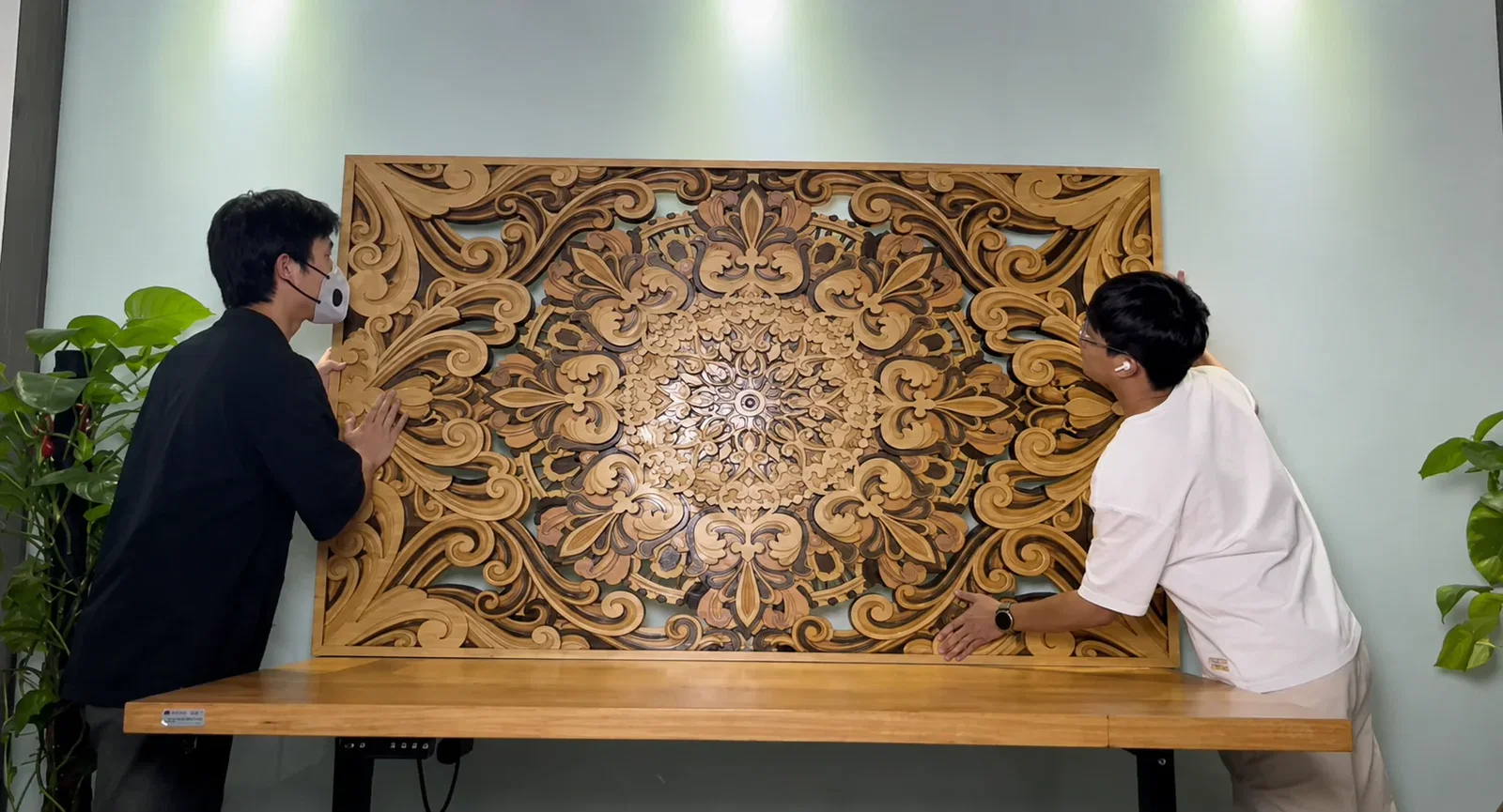 Real layered wood artwork made with Tyvok X1S