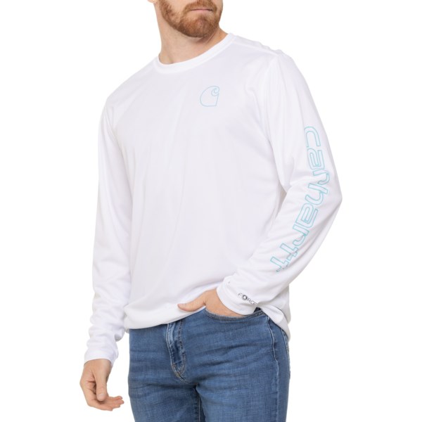 Carhartt 106164 Force® Sun Defender Logo Graphic T-Shirt for Men | White | Size 2XL/Regular | Wicking Fabric