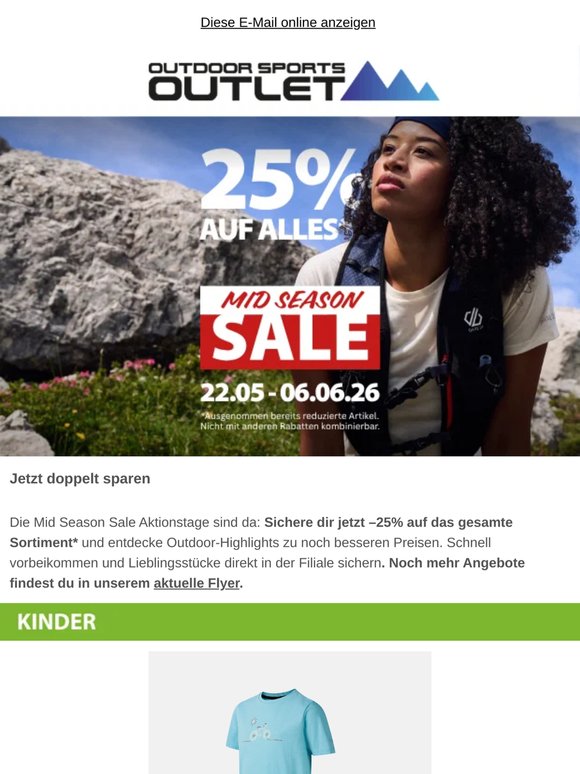 🛍️ Mid Season Sale: –25% auf alles!