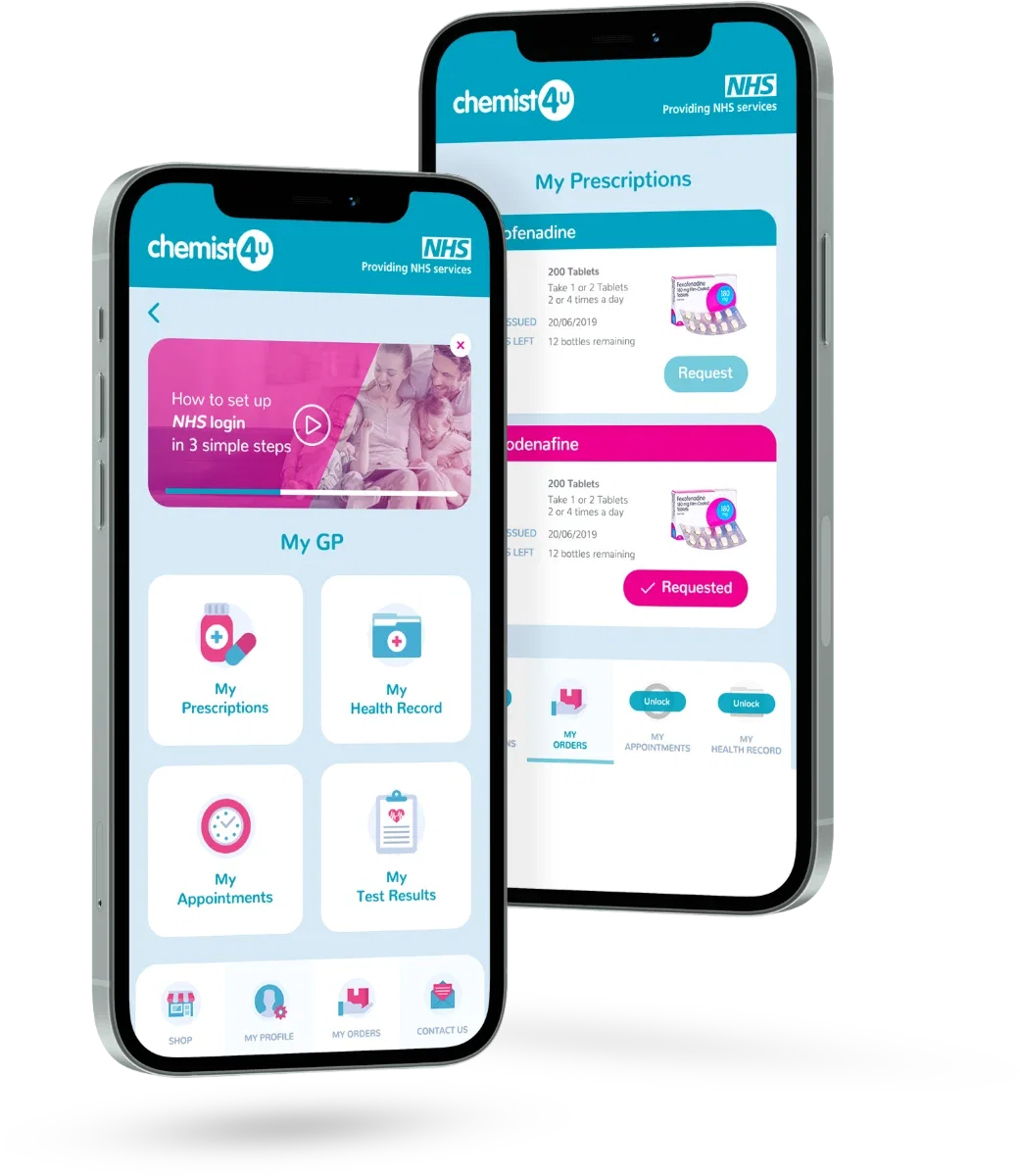 chemist4u app on a mobile device