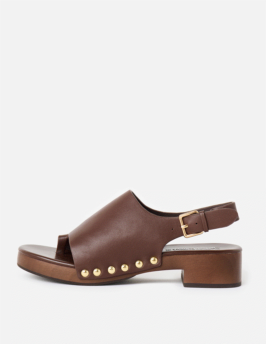 Jeffrey Campbell Pipper Coffee Brown Heeled Clogs