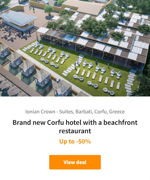 Brand new Corfu hotel with a beachfront restaurant