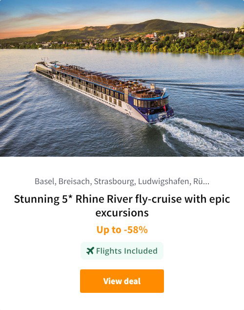 Stunning 5* Rhine River fly-cruise with epic excursions