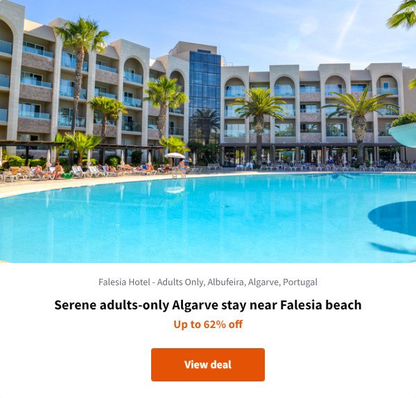 Serene adults-only Algarve stay near Falesia beach