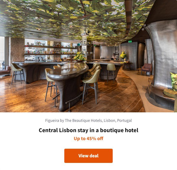 Central Lisbon stay in a boutique hotel
