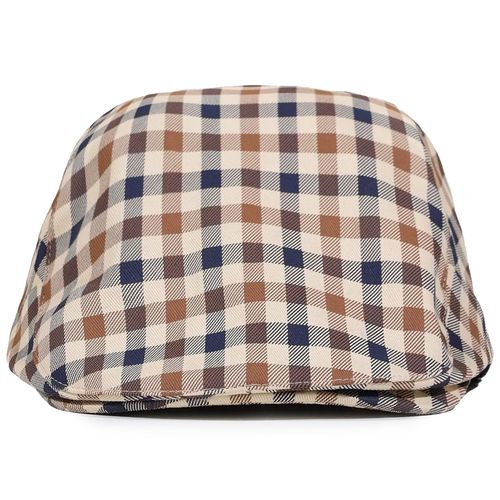 Aquascutum Cotton Flat Hat - Club Check
