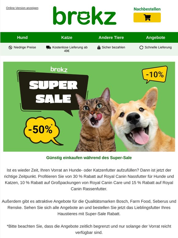 Bis zu 30 % Rabatt auf Royal Canin