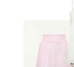 Baby Pink Poplin Shirred Cotton Maxi Skirt