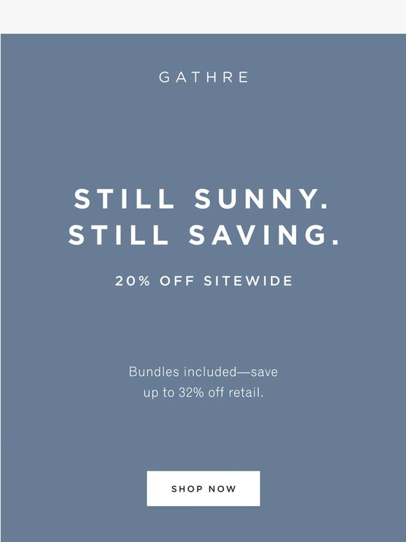 Same sun. Same sale.