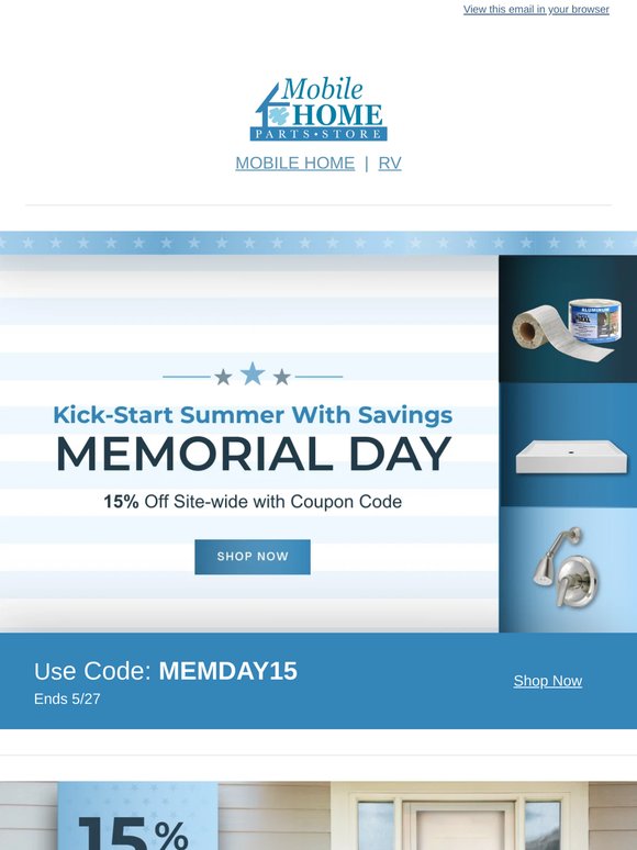Kick Off Summer with 15% Off This Memorial Day!