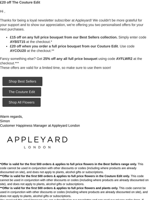 Enjoy a Special Gift from Appleyard! 🌷