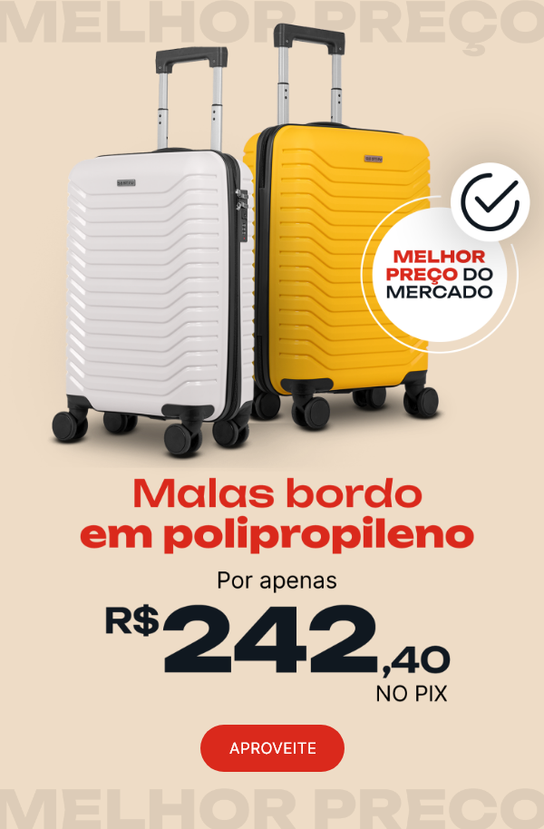 Mala bordo em polipropileno com o melhor preço do mercado! Por apenas R$242,40 no pix