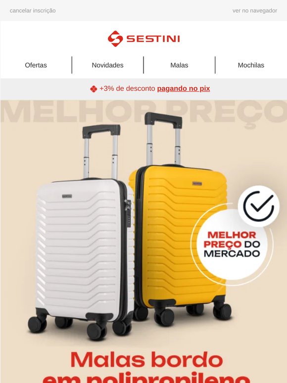 🚨 Mala bordo em polipropileno com o melhor preço do mercado