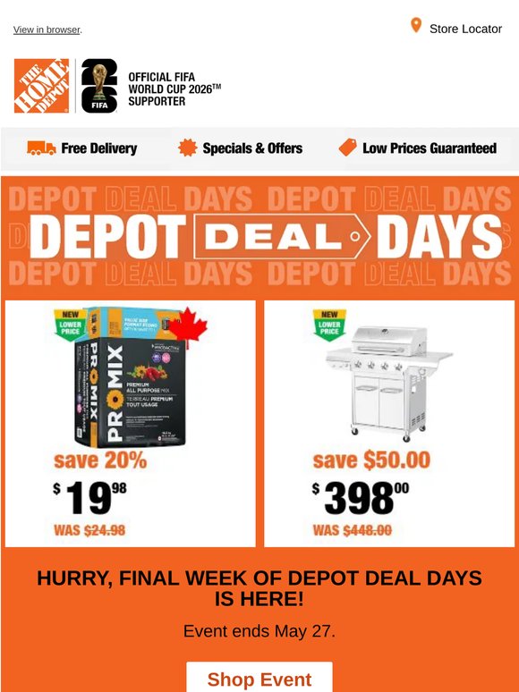 Final Week for Depot Deal Days