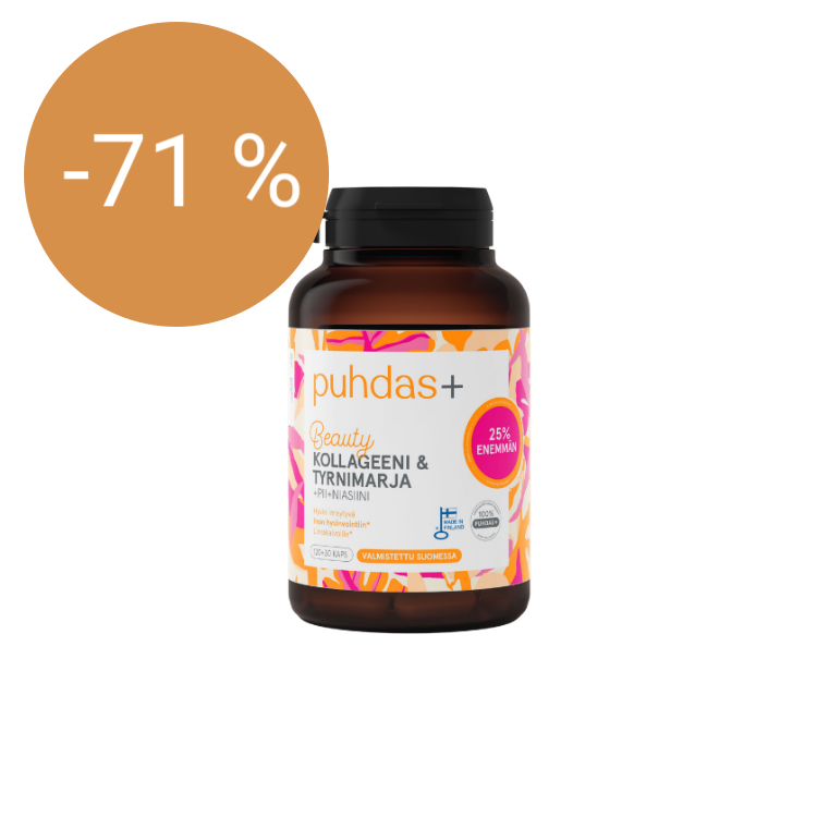 Image of Puhdas+ Beauty Kollageeni & tyrnimarja 120+30kaps