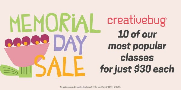 Creativebug Memorial Day Sale
