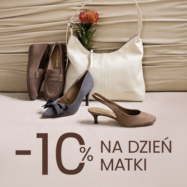 Women's shoes and handbag with 10% off for Mother's Day promotion.