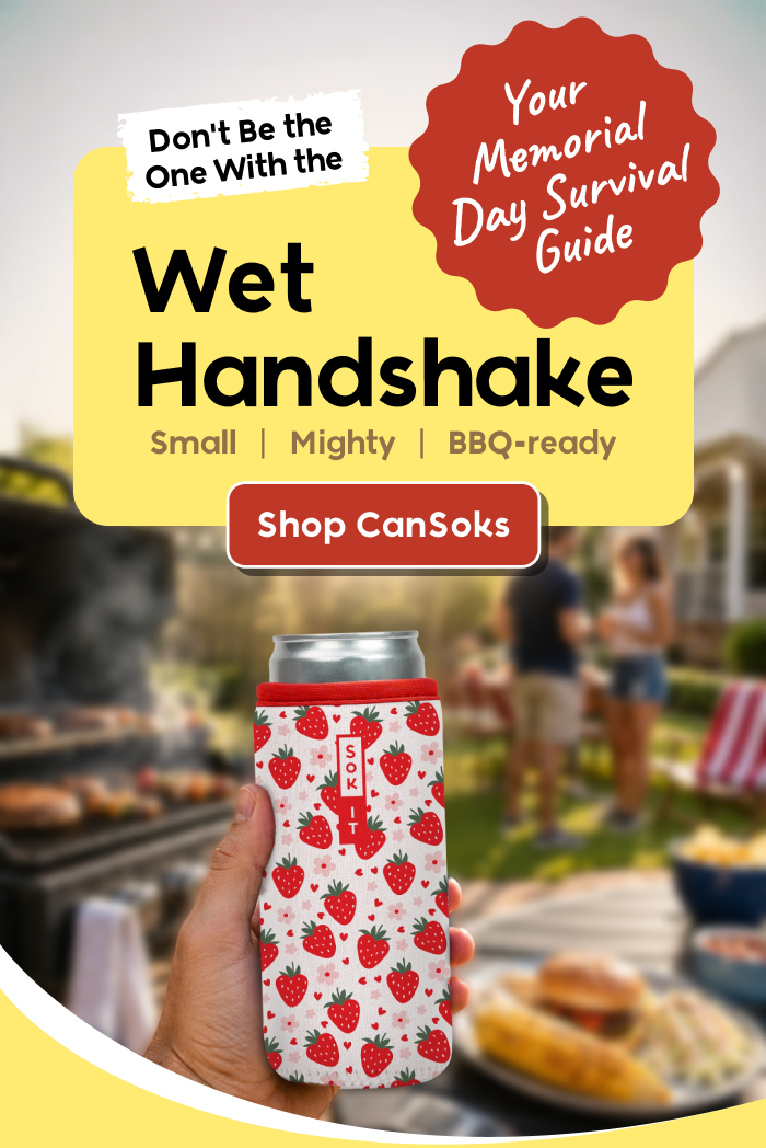 Strawberry CanSok at a backyard BBQ.