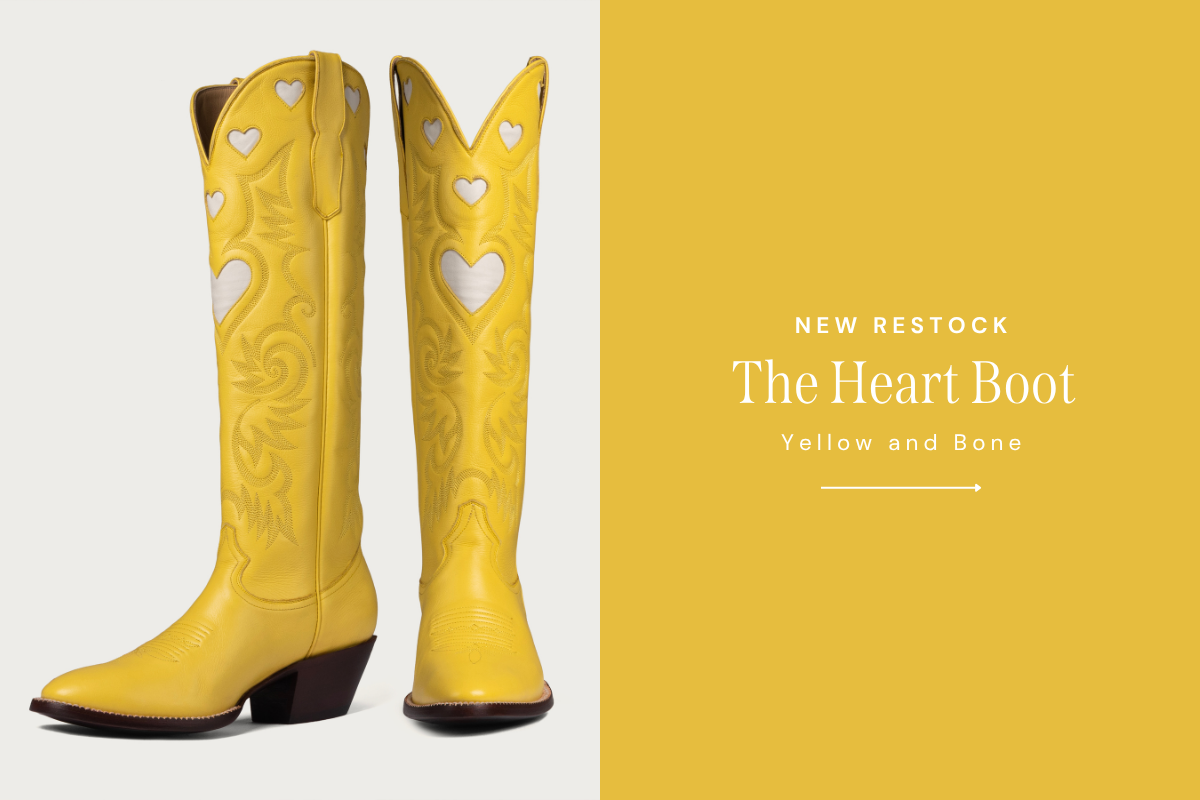 The Heart Boot Yellow and Bone