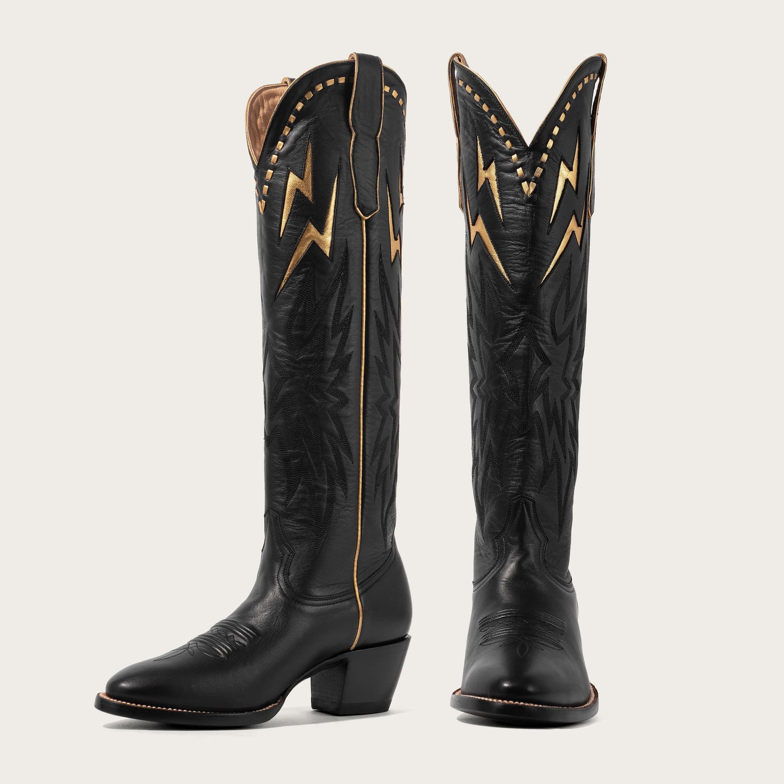 The Lightning Boot Black and Gold