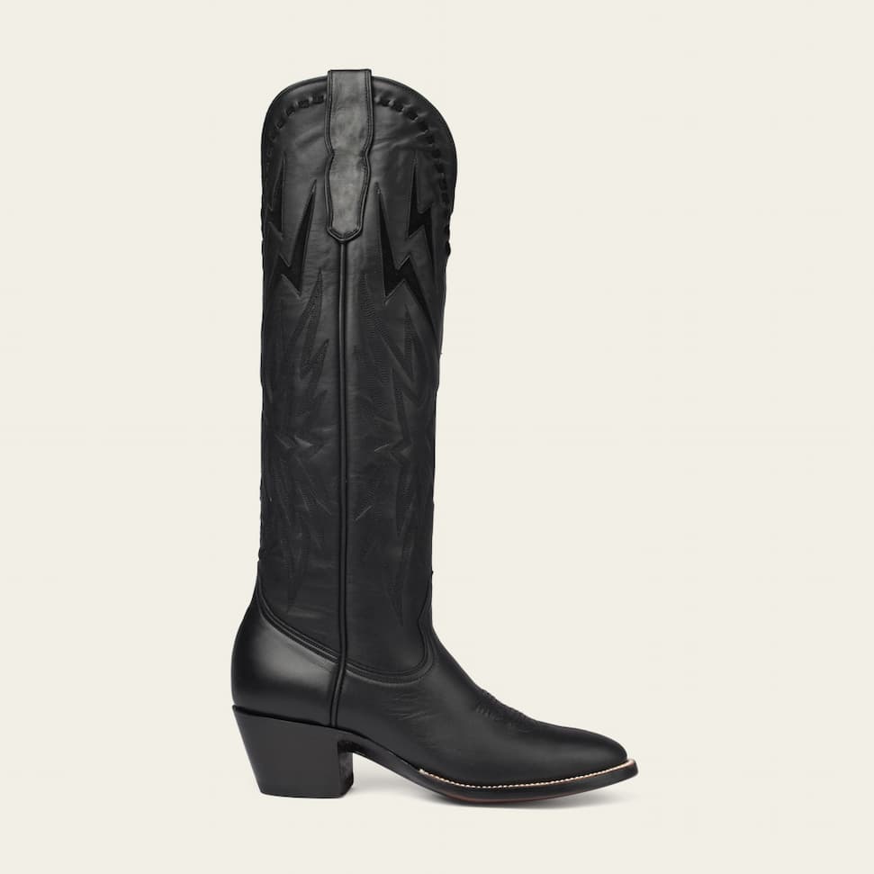 The Lightning Boot Black and Black Suede