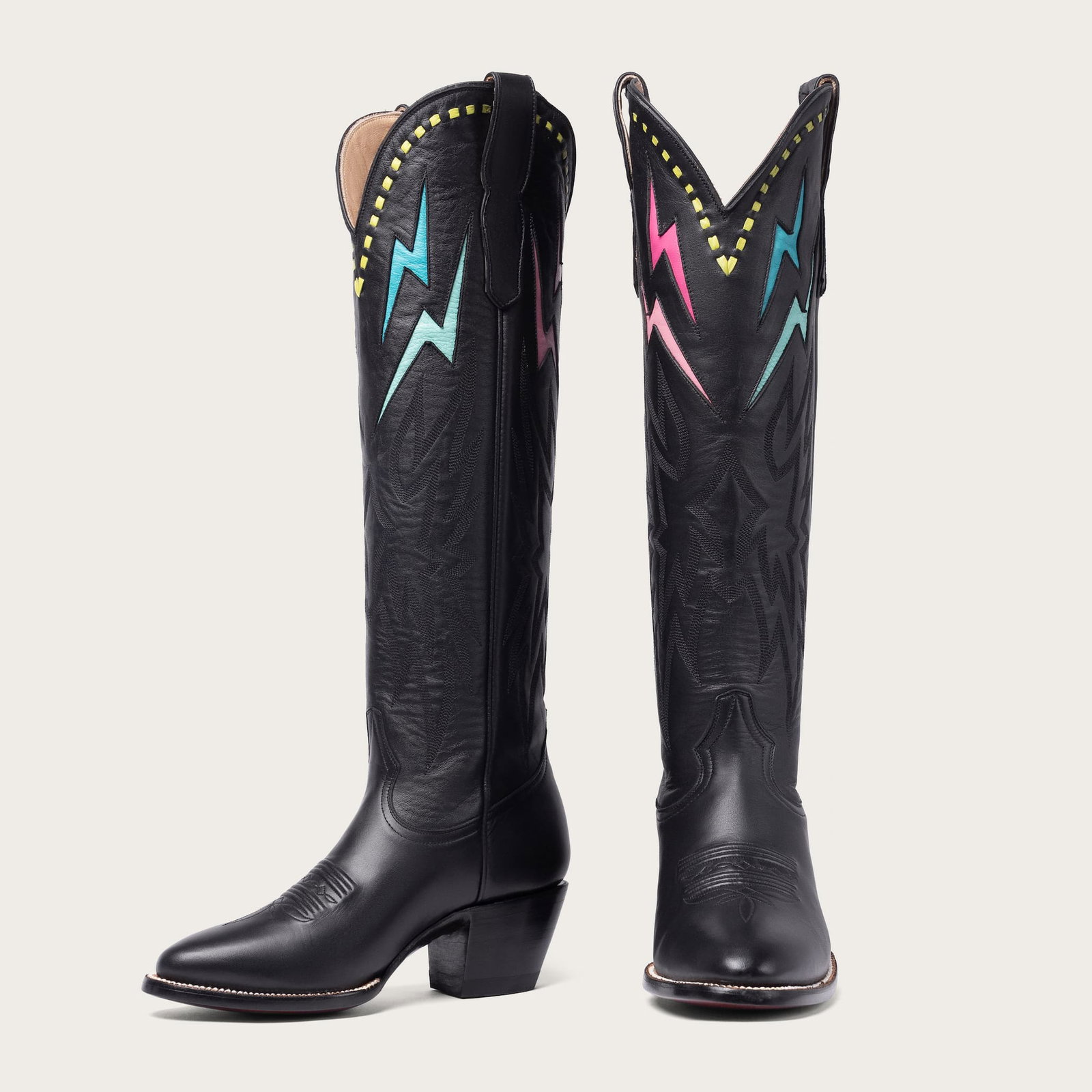 The Lightning Boot Black and Rainbow