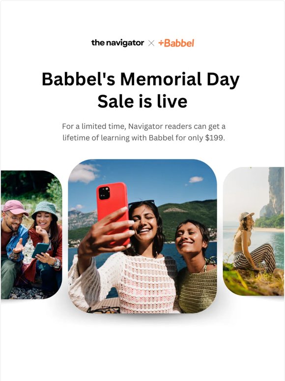 💥 Babbel's Memorial Day Sale: Lifetime for $199