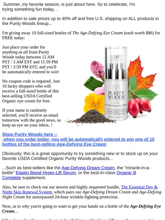, 10 People Who Order ANYTHING Today Receive the Age-Defying Eye Cream Free ($86 value)