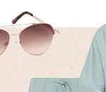 Rose Gold Tone Aviator Sunglasses