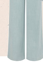 Light Blue Wide Leg Linen Trousers