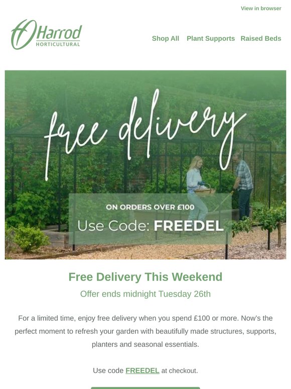 Free Delivery This Weekend