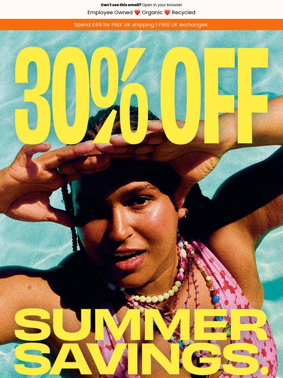 30% off SUMMER SAVINGS ☀️😎⛱️