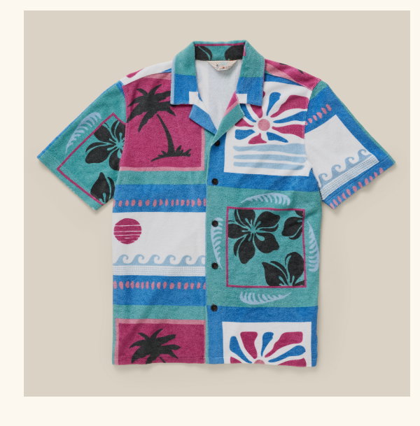 Short-Sleeve Cabana Towel Terry Shirt