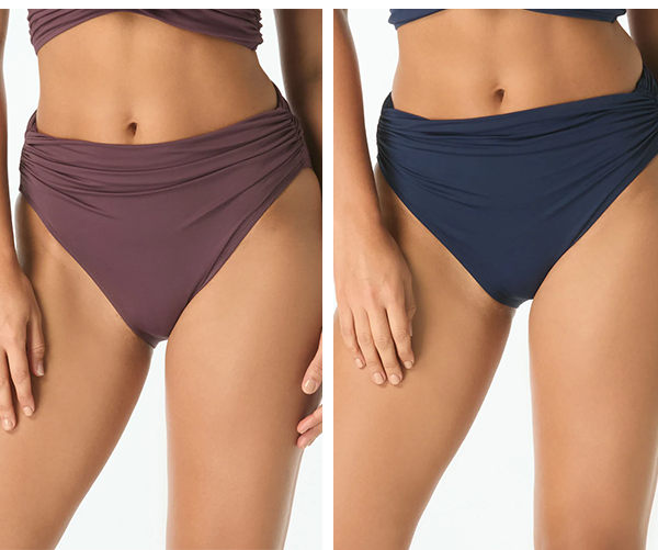 Shop Carmen Marc Valvo Shirred Bikini Bottom in Solids