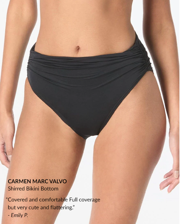 Shop Carmen Marc Valvo Shirred Bikini Bottom in Solids
