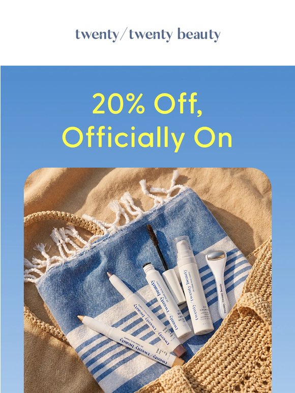 Time to pack, save 20% 🏝️