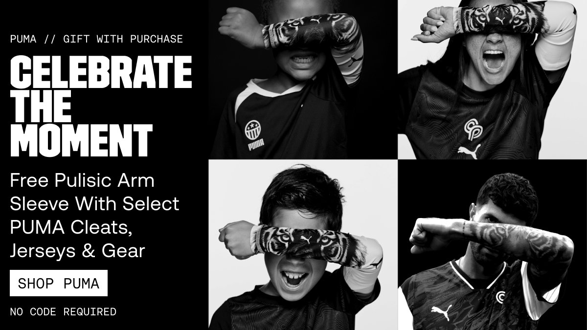 FREE Pulisic arm sleeve with select PUMA cleats, jerseys & gear
