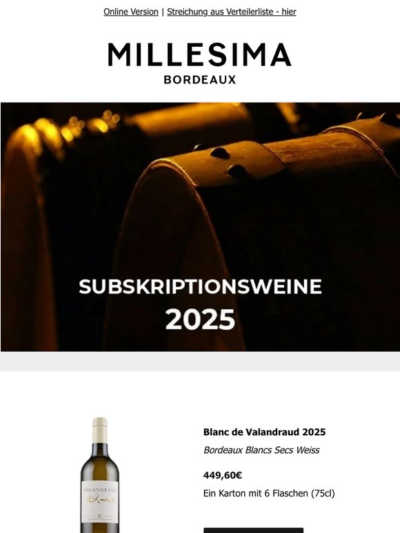 Bordeaux Subskription 2025: Neuerscheinungen des Tages