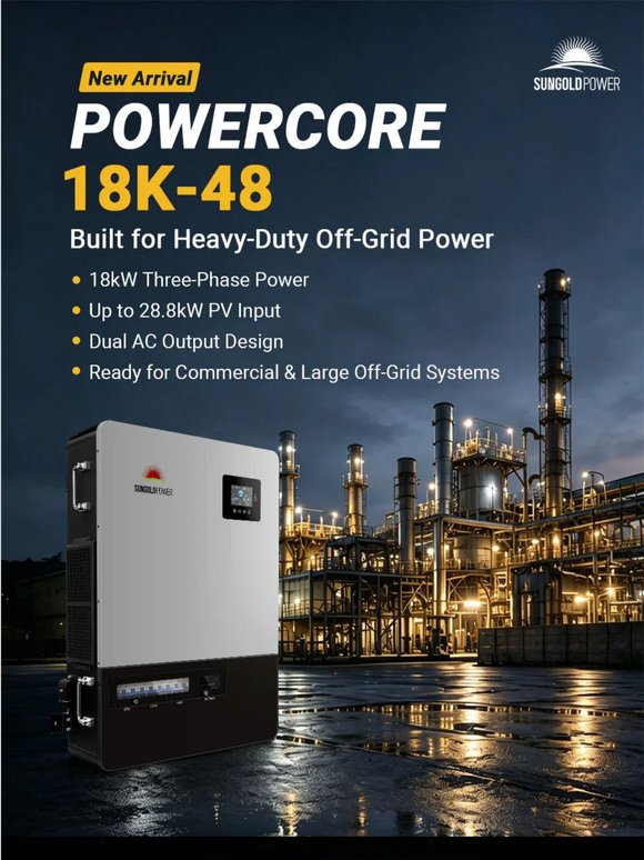 ⚡⚡ Meet the New PowerCore 18K-48 — 18kW Three-Phase Inverter for Just $3,995
