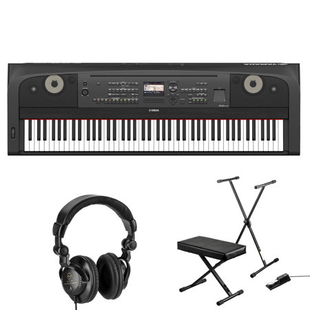 Yamaha DGX670 88-Key Grand Piano, Black, with Stand, Bench, Pedal, Headphones