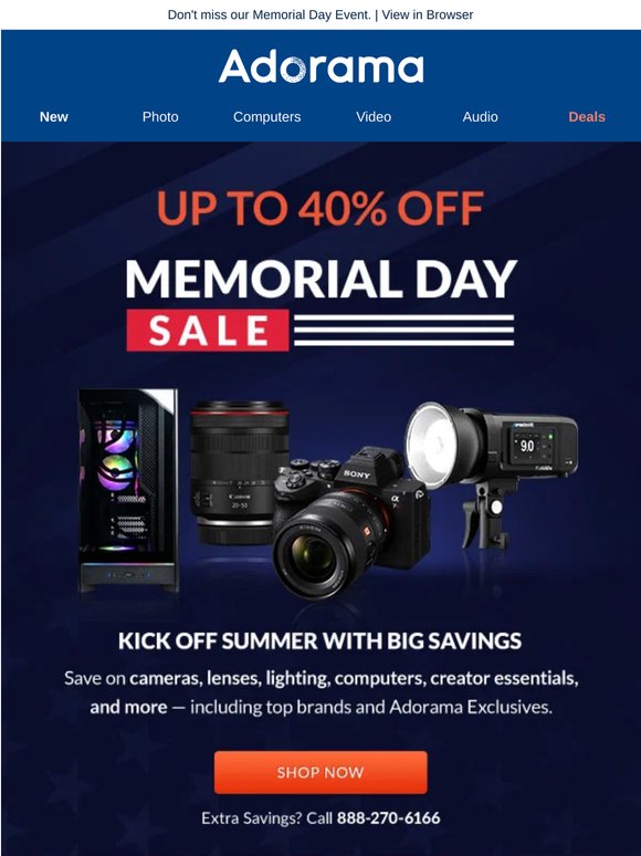 ⏳Clock's Ticking: Up to 40% OFF Memorial Day Sale