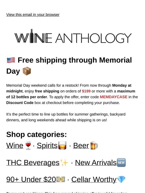 Free shipping starts now for Memorial Day weekend 🇺🇸