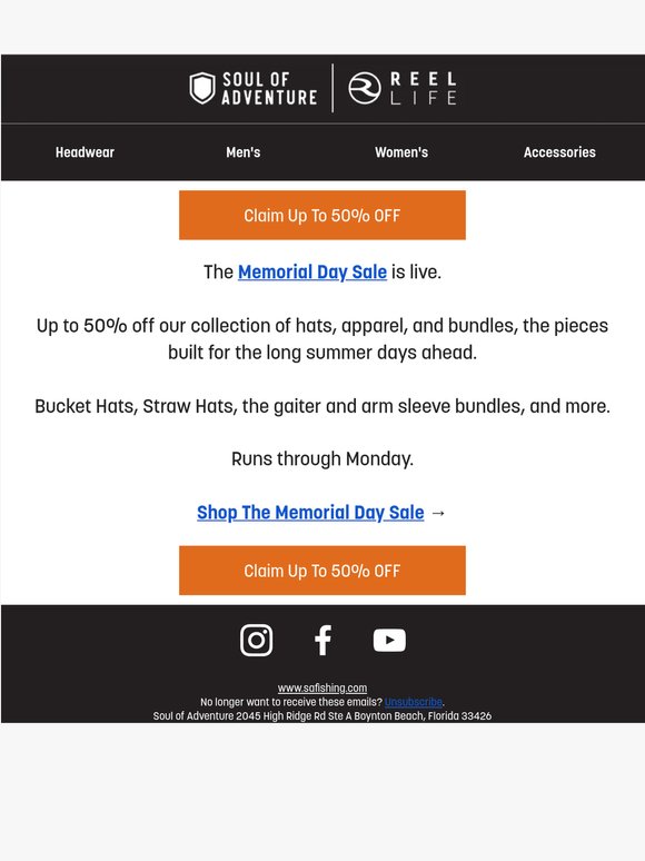 Up to 50% off ends Monday