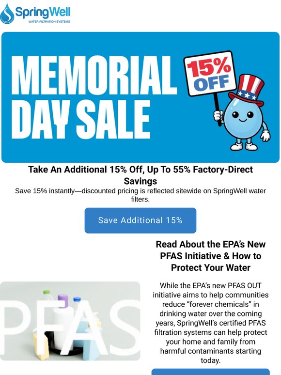 🇺🇸This Memorial Day, Save 15% on Cleaner, Better Water