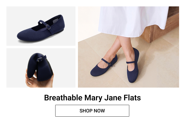 Breathable Mary Jane Flats