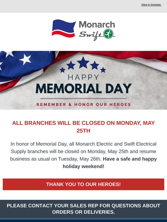 Happy Memorial Day Weekend!