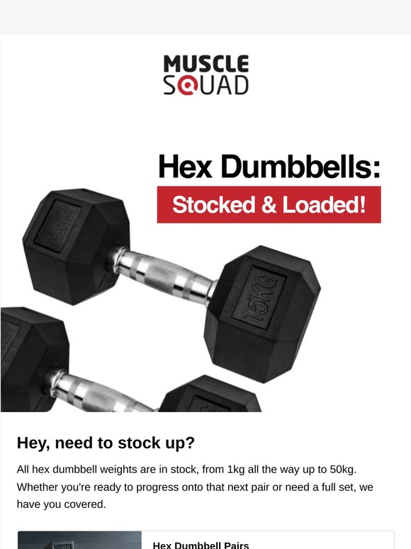 Hex dumbbells: fully stocked ✔️