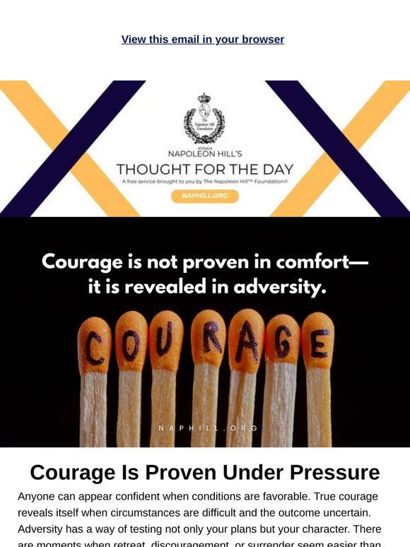 Napoleon Hill's Thought for the Day
